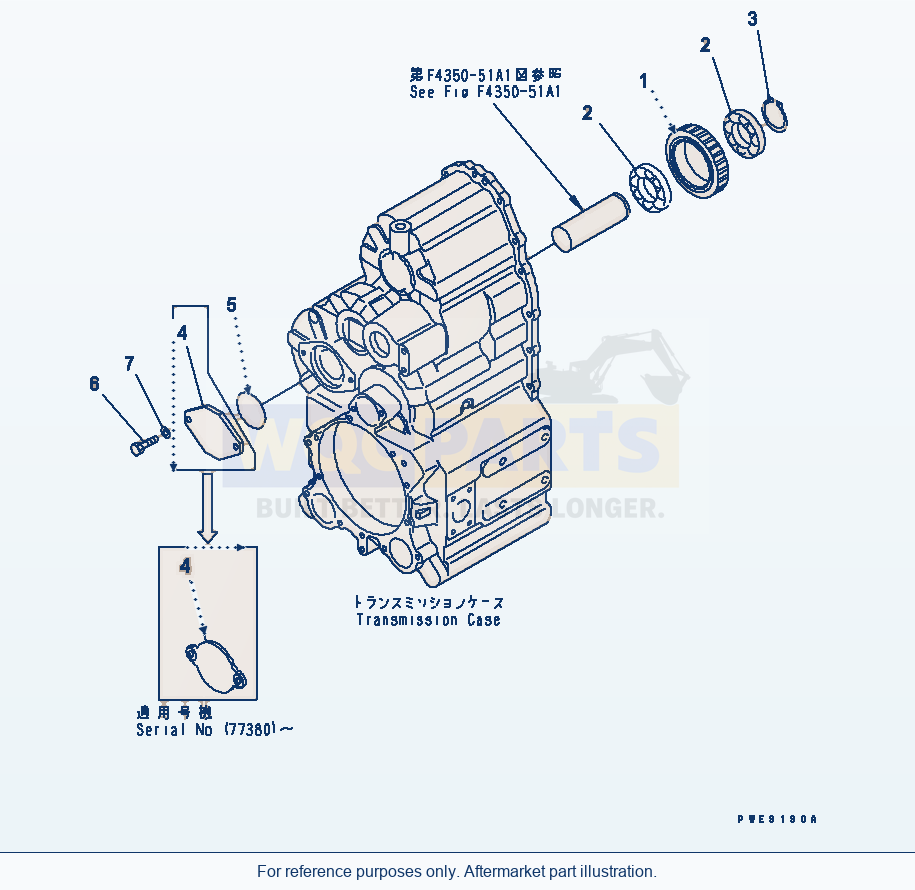 Komatsu WA250-3-SN Transmission (Idler) (For Tachograph) parts diagram