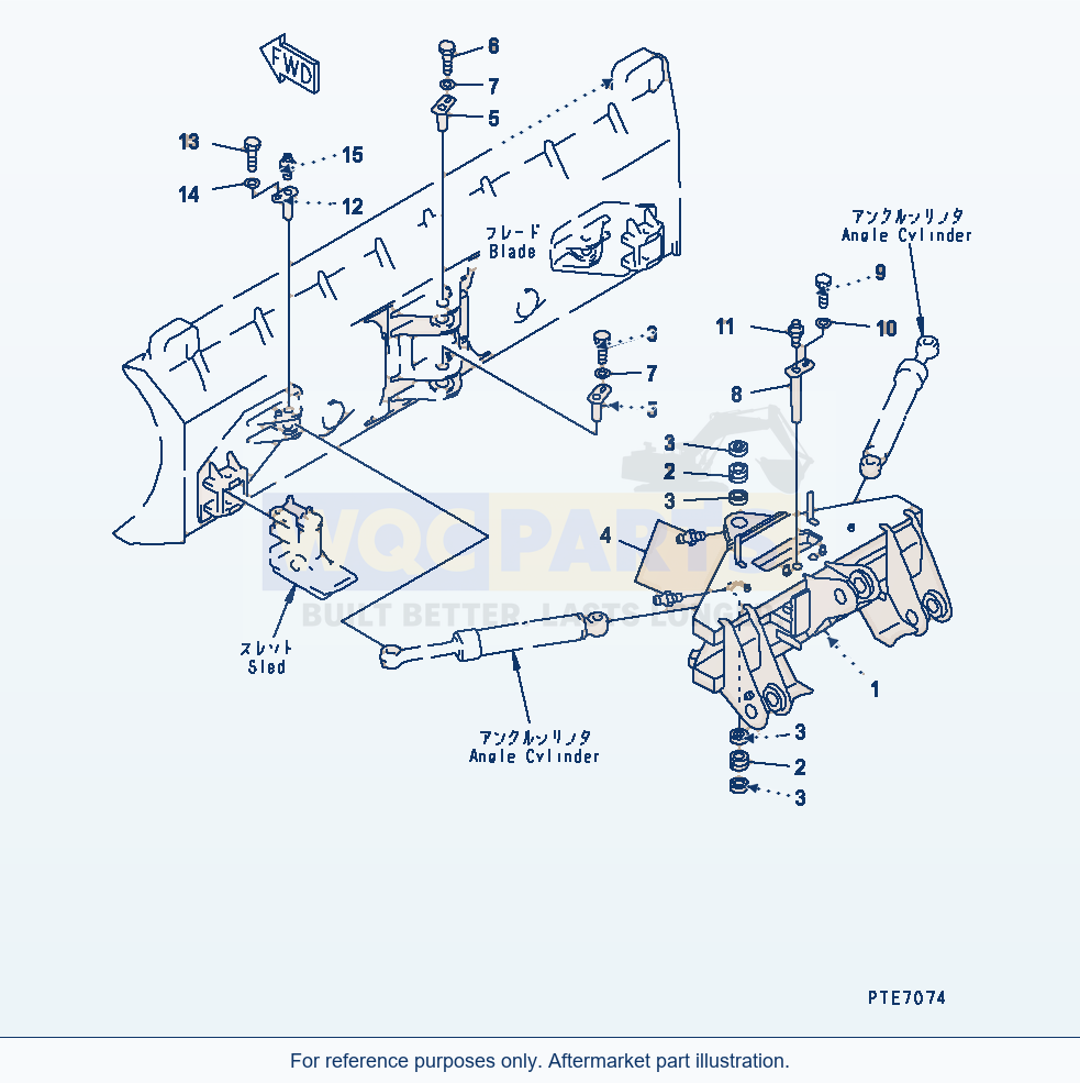 Komatsu WA250-3-SN Blade (Carrier) (P.A.P.) parts diagram