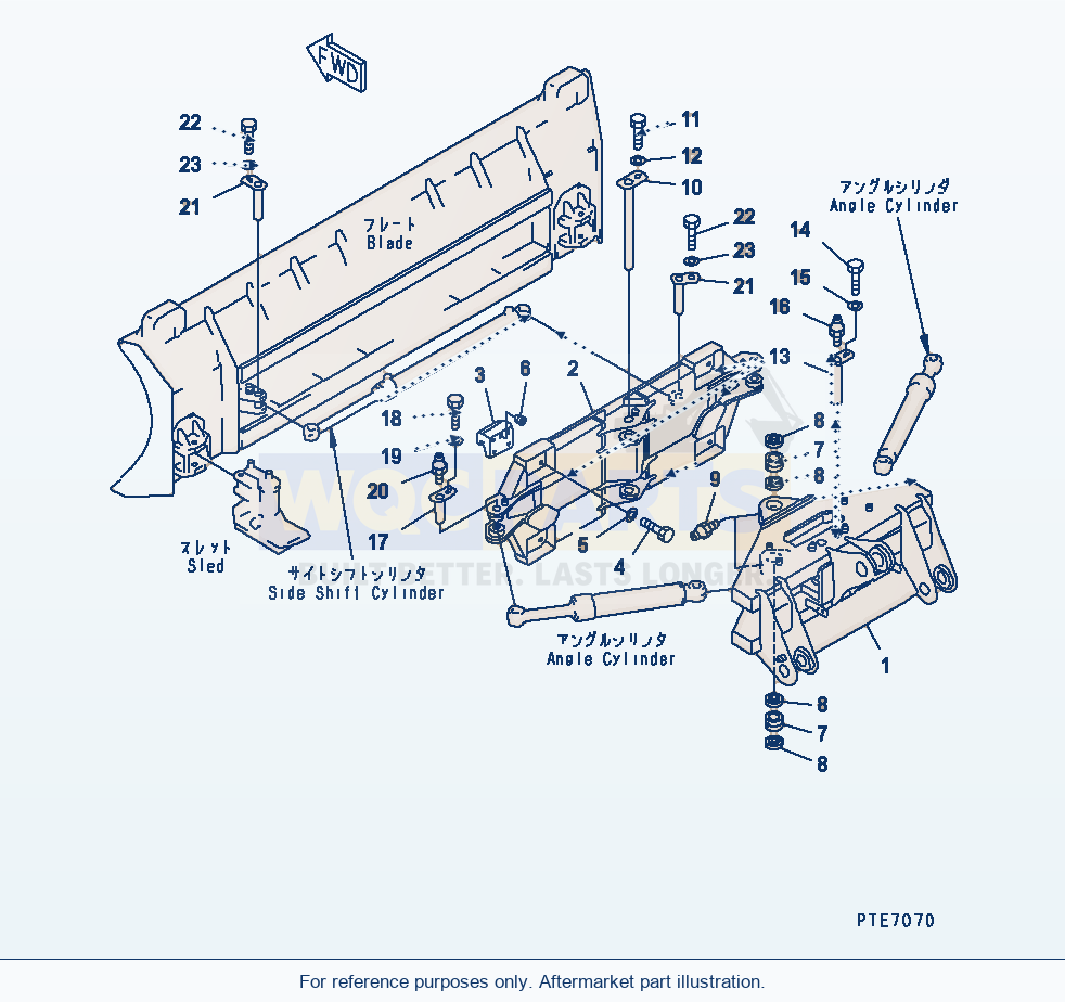Komatsu WA250-3-SN Blade (Carrier) (S.P.A.P.) parts diagram