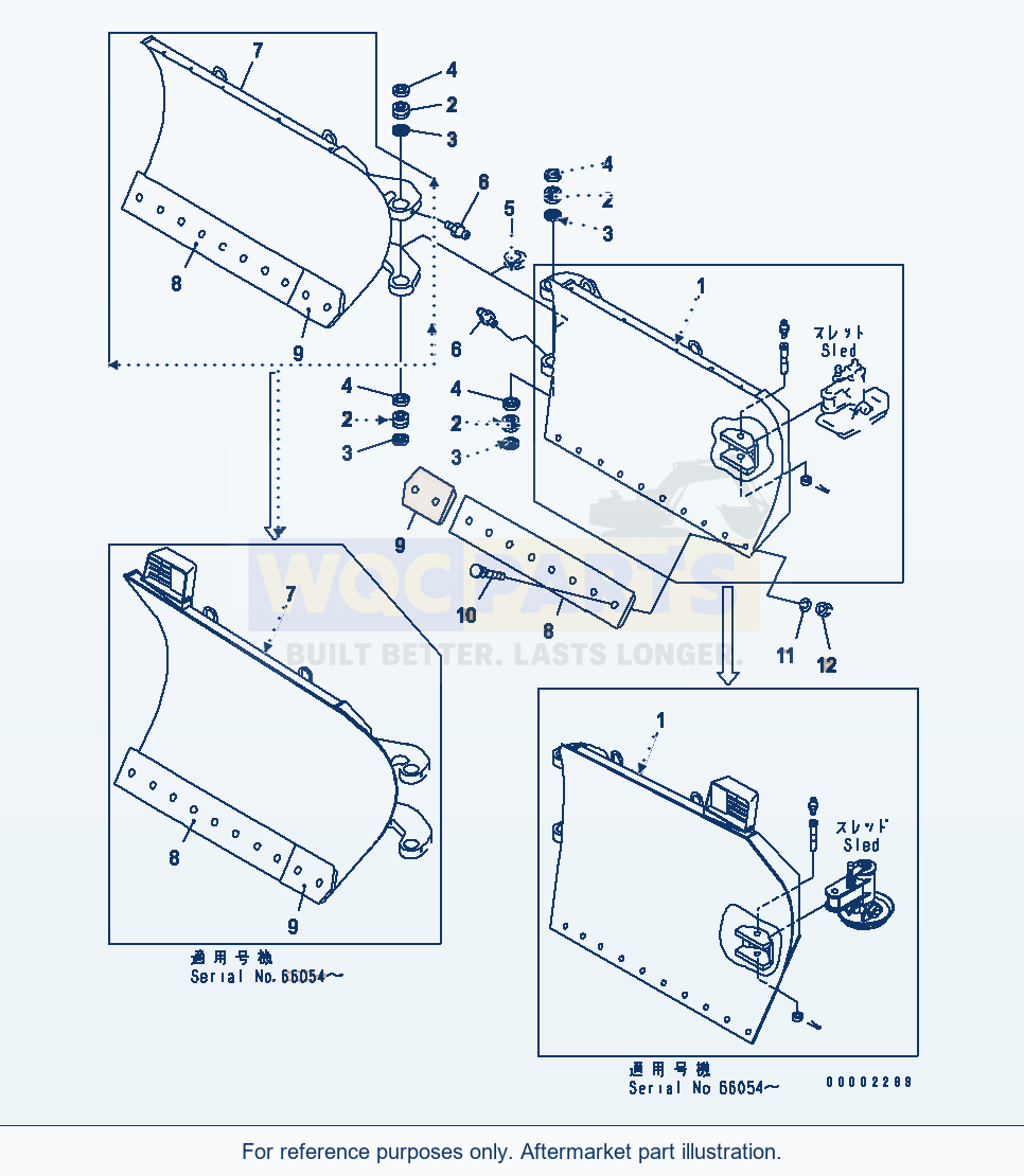 Komatsu WA250-3-SN Blade (Multi Blade) parts diagram