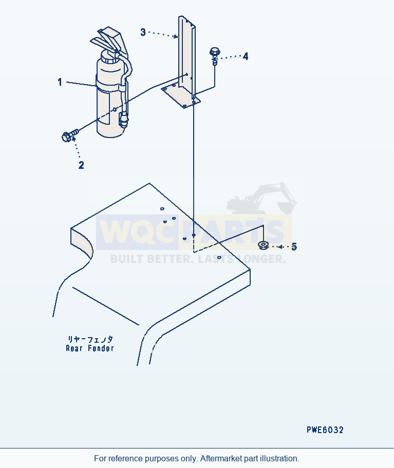 Komatsu WA250-3 Extinguisher parts diagram