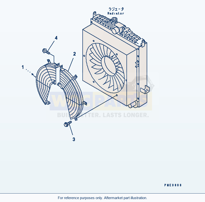 Komatsu WA250-3 Guard (For Radiator) Serial 65001-UP parts diagram