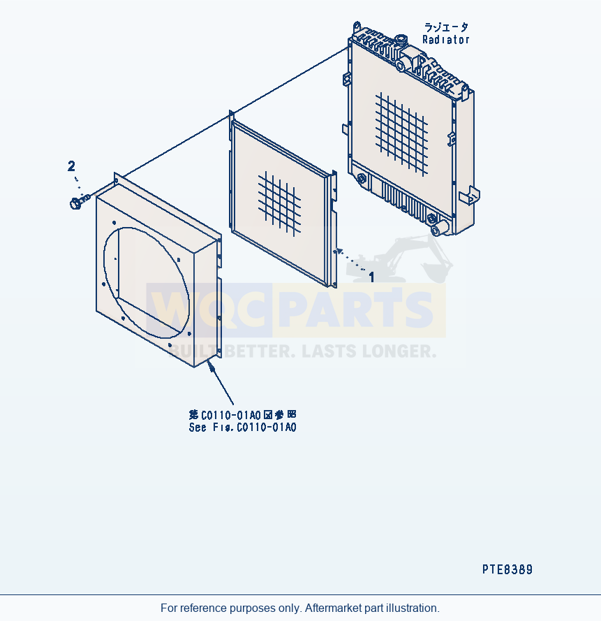 Komatsu WA250-3 Radiator (Dust And Dirt Protection) parts diagram