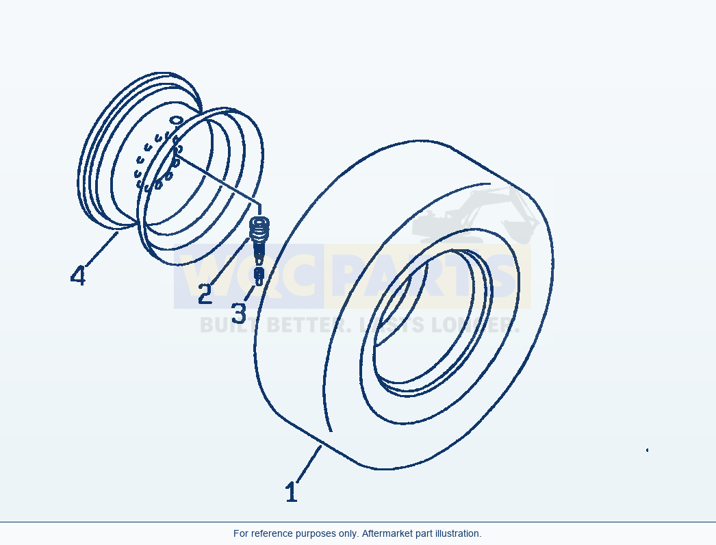 Komatsu WA250-3 1-Piece Wheel And Tubeless Tire(#50001-) parts diagram