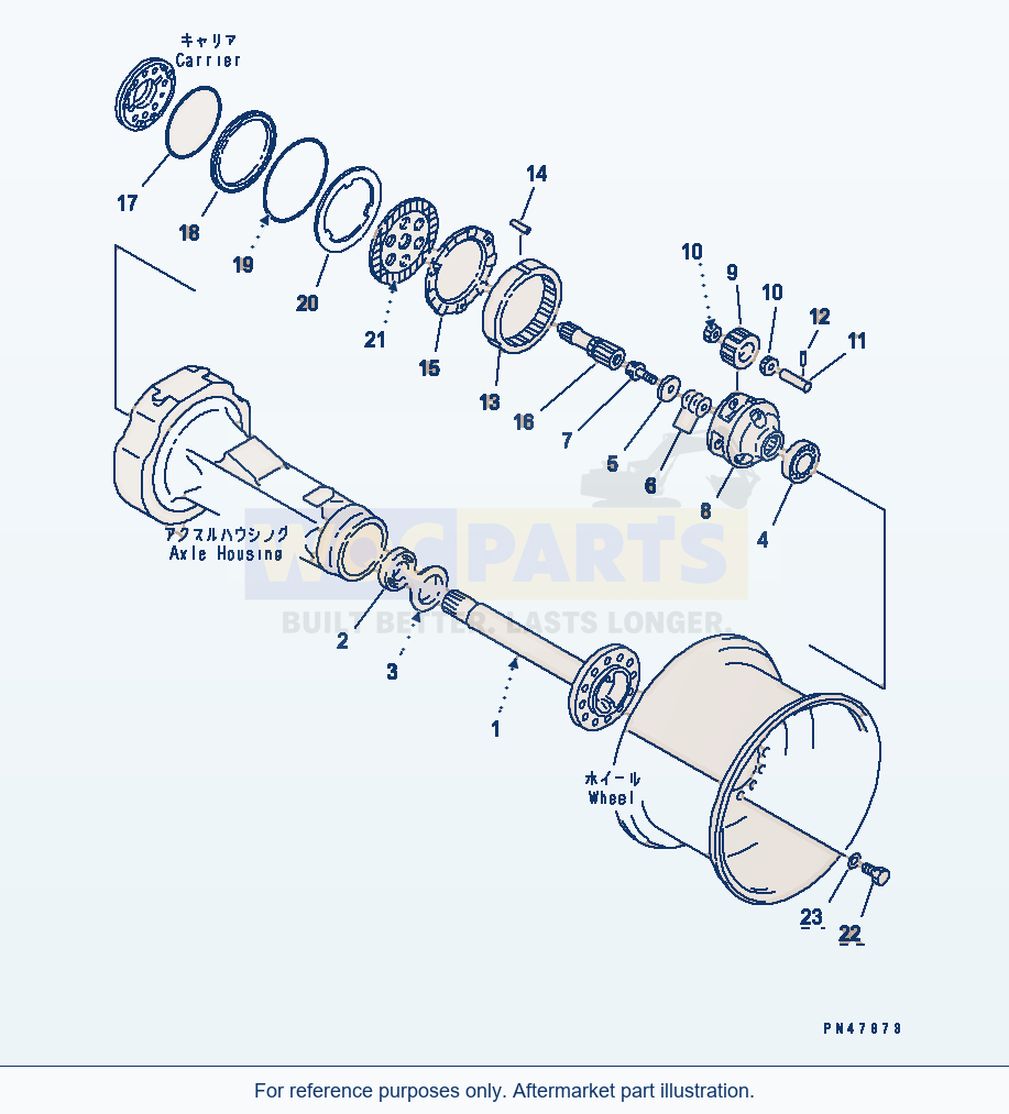 Komatsu WA250-3 Rear Wheel Brake And Rear Final Drive(#50001-) parts diagram