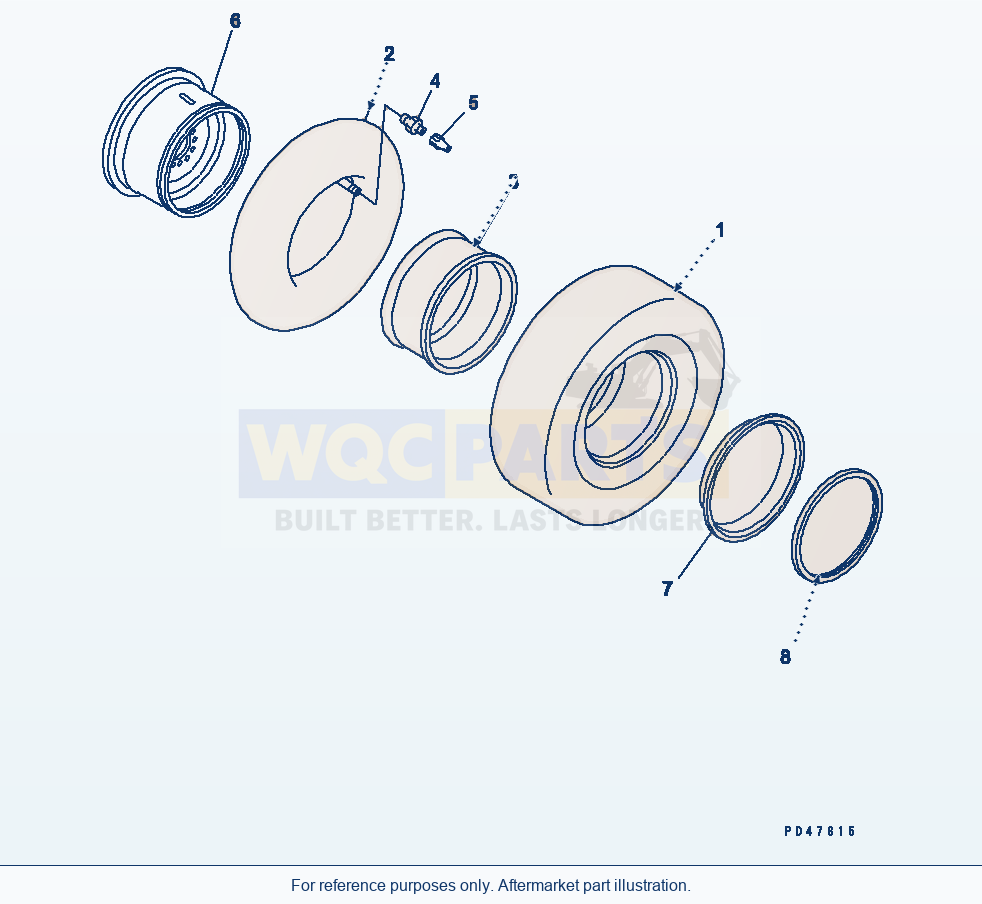 Komatsu WA250-3 Wheel And Tire(#50001-) parts diagram
