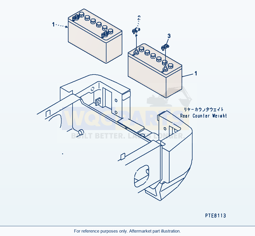 Komatsu WA250-3 Battery (12V 110Ah) Serial 53001-UP parts diagram