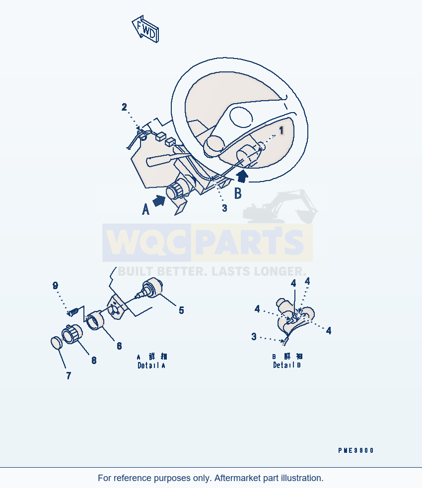 Komatsu WA250-3 Electrical Instrument (With Cab) parts diagram