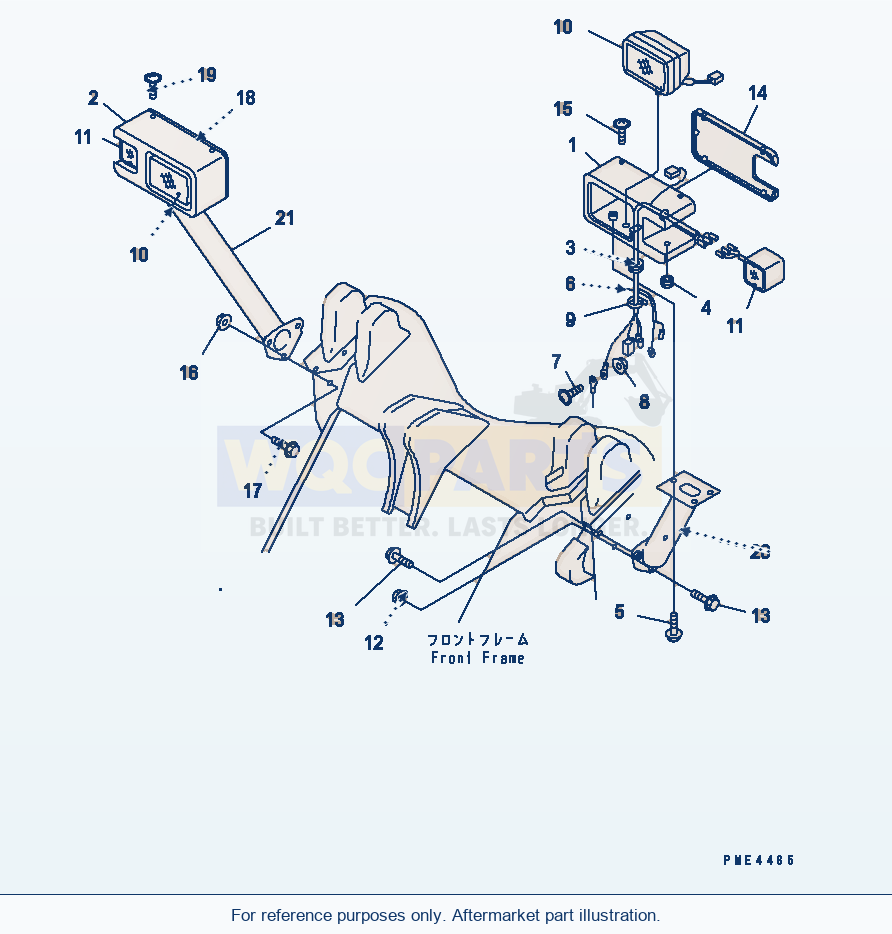 Komatsu WA250-3 Front Light Serial 65001-UP parts diagram