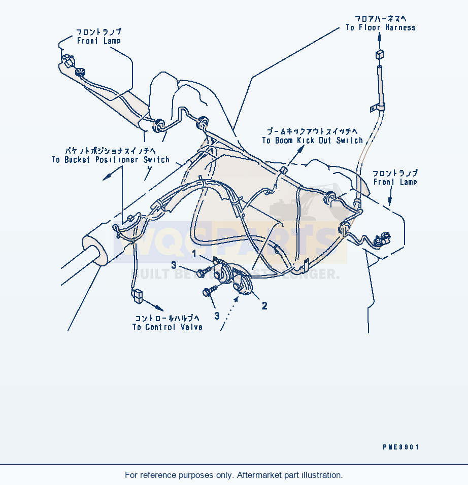 Komatsu WA250-3 Horn Serial 65001-UP parts diagram