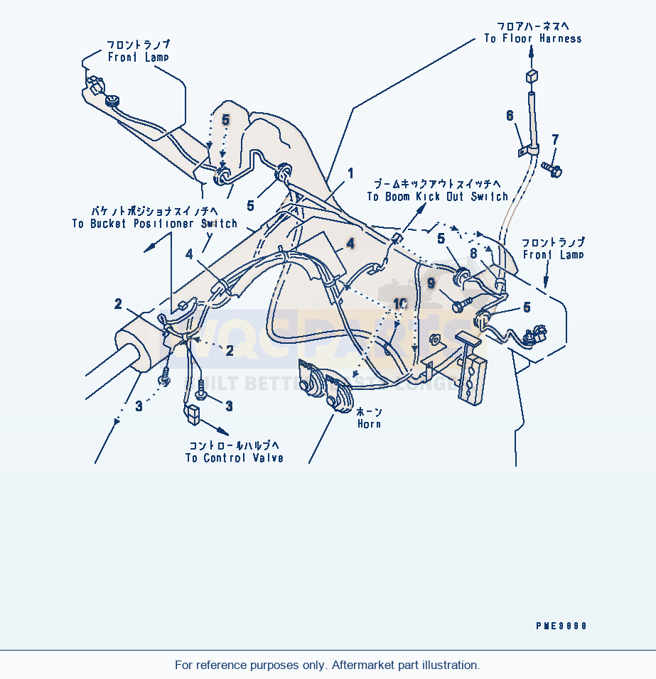 Komatsu WA250-3 Main Harness (Front Frame Line) Serial 65001-UP parts diagram