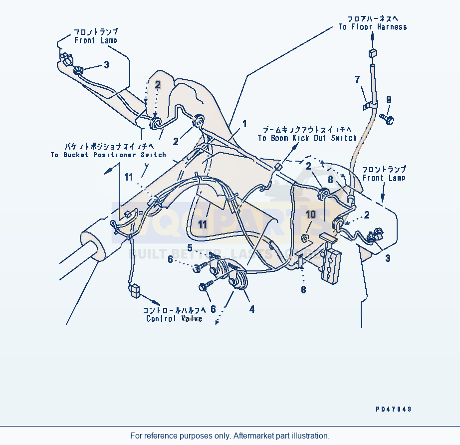 Komatsu WA250-3 Electrical System (Front Frame Line)(#50001-) parts diagram