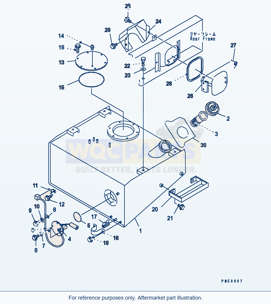 Komatsu WA250-3 Fuel Tank(#50001-) parts diagram