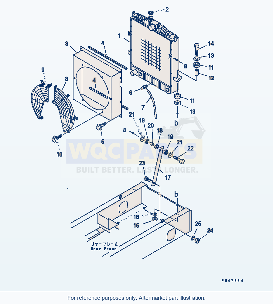 Komatsu WA250-3 Radiator(#50001-) parts diagram