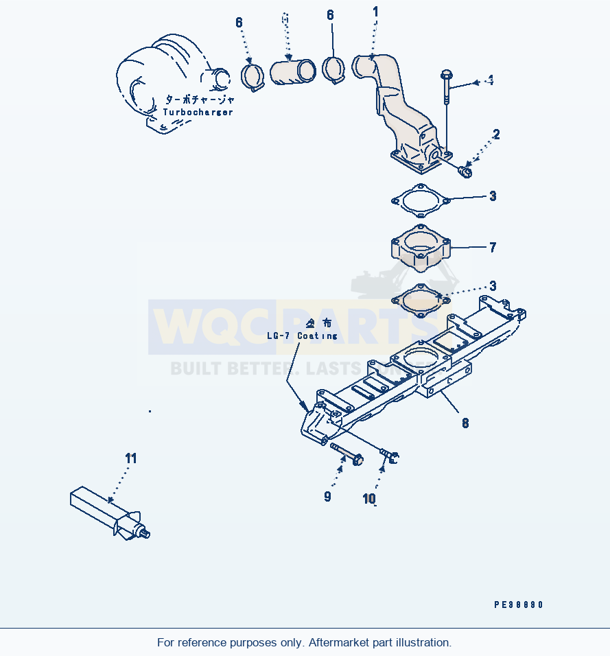 Komatsu WA250-3 Air Intake parts diagram