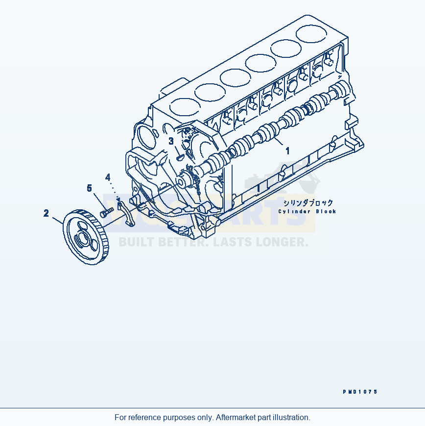 Komatsu WA250-3 Camshaft(#26200467-) parts diagram
