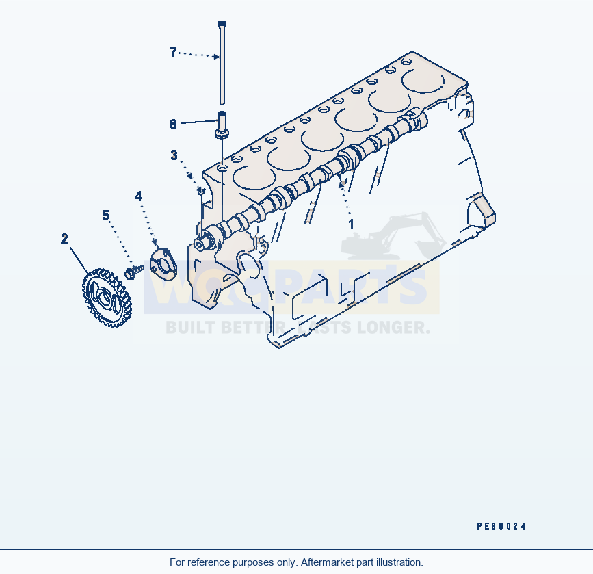 Komatsu WA250-3 Camshaft And Tappet parts diagram