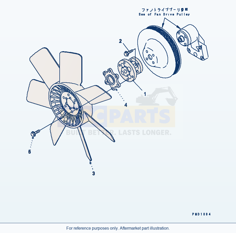 Komatsu WA250-3 Cooling Fan(#26200929-) parts diagram