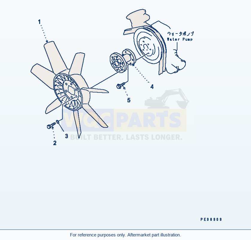 Komatsu WA250-3 Cooling Fan Serial 50001-52999 (FOR JAPAN) parts diagram