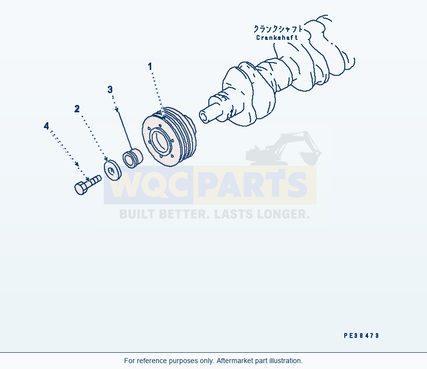 Komatsu WA250-3 Crank Pulley parts diagram