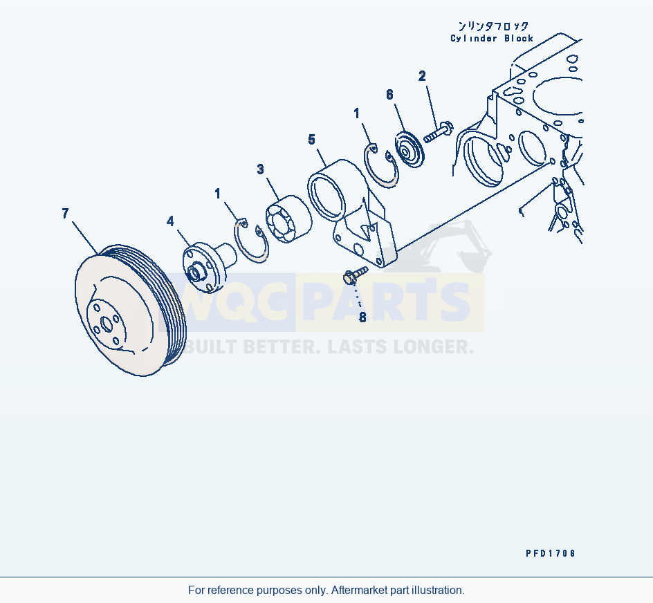Komatsu WA250-3 Fan Drive Pulley(#26233067-) parts diagram
