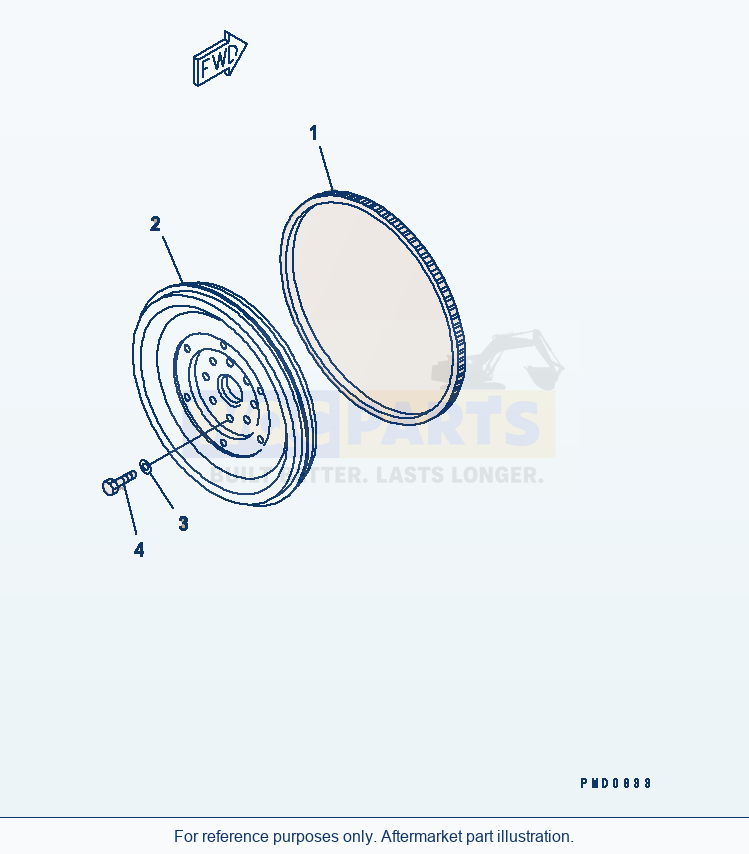 Komatsu WA250-3 Flywheel(#26200929-26200932) parts diagram