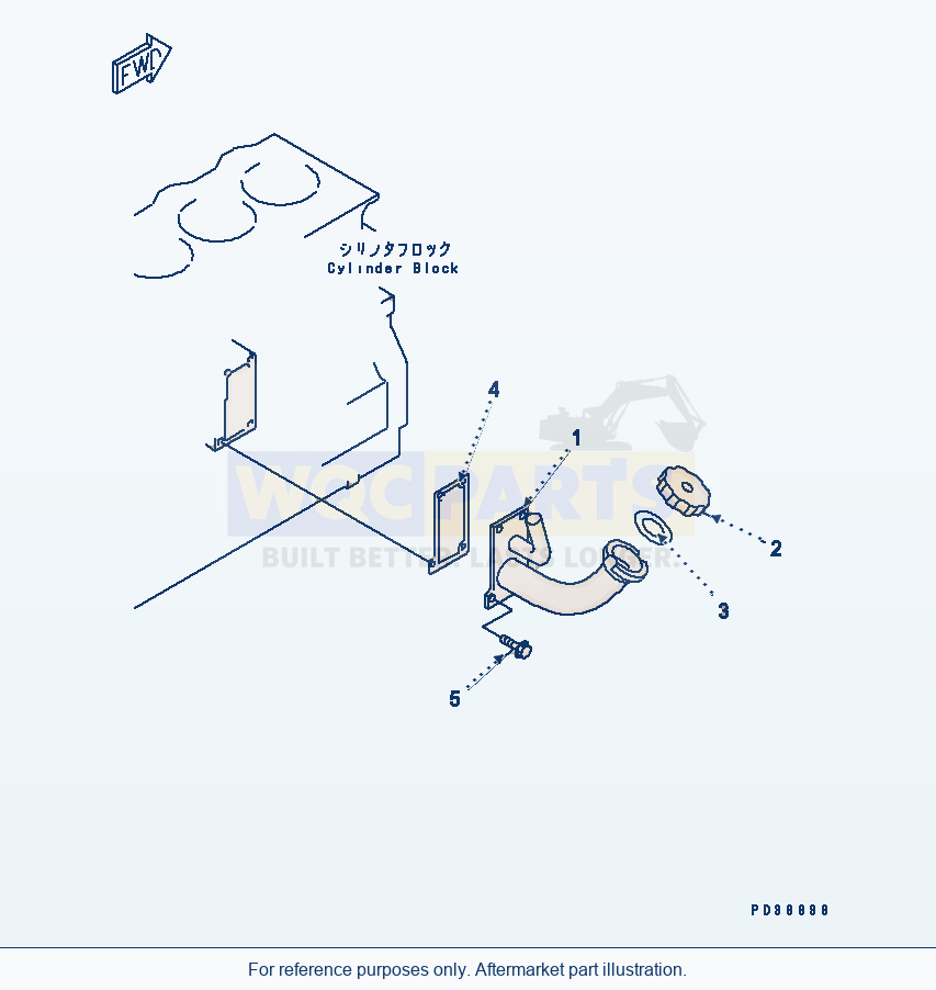 Komatsu WA250-3 Oil Filler Serial 50001-52999 (FOR JAPAN) parts diagram