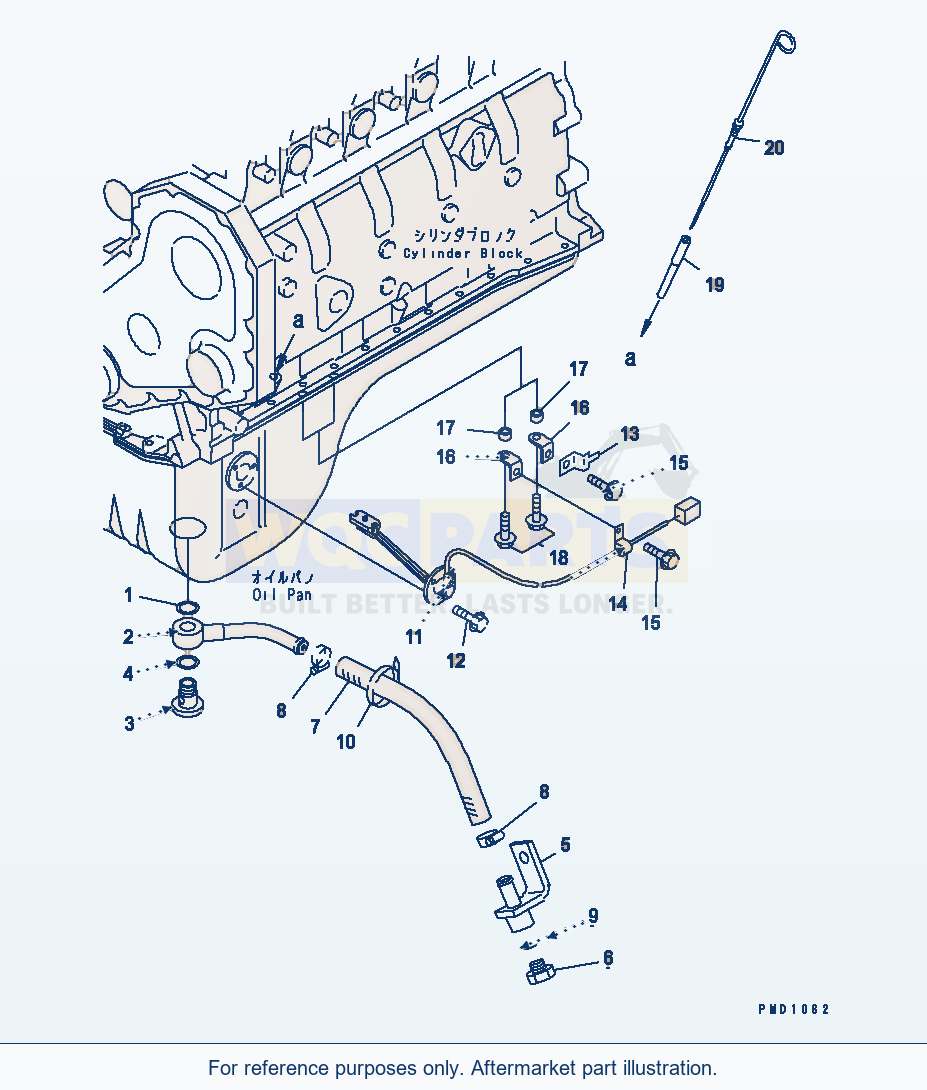 Komatsu WA250-3 Oil Level Sensor And Oil Gauge parts diagram