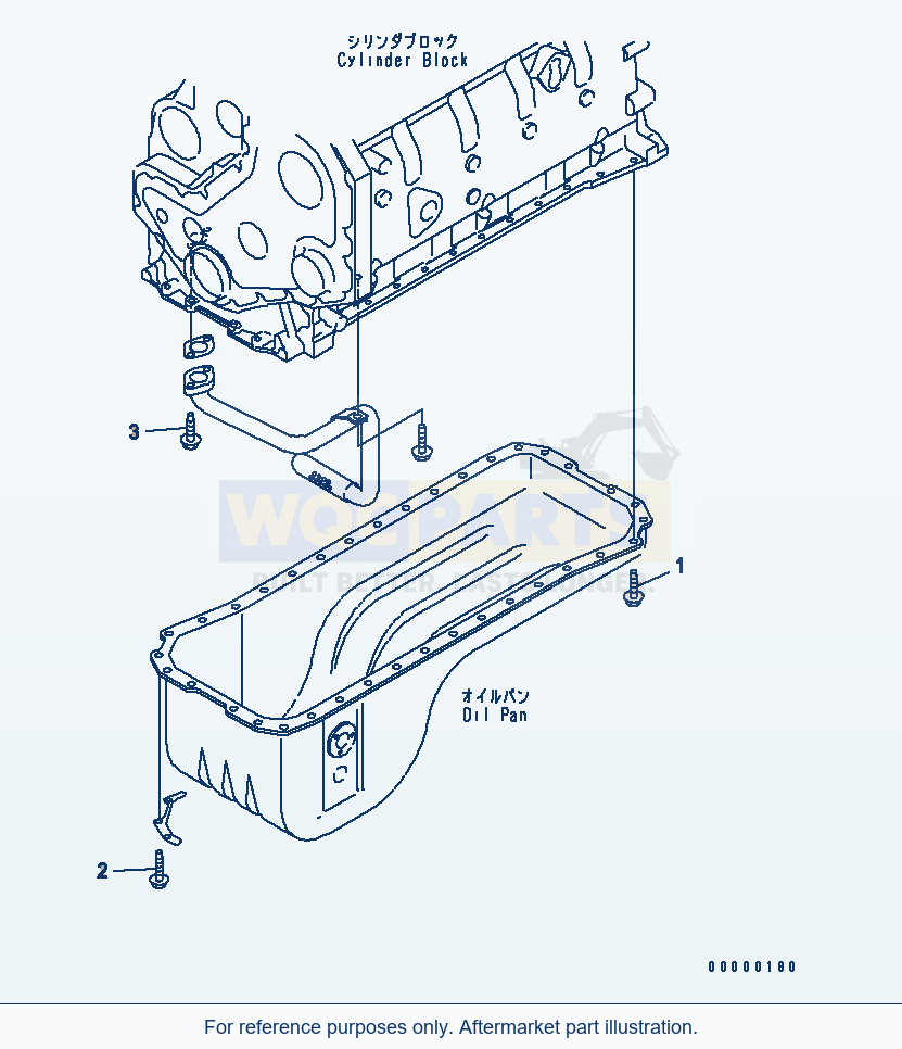 Komatsu WA250-3 Oil Pan Bolt(#26204449-) Serial 53001-UP parts diagram