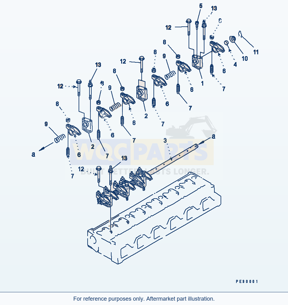 Komatsu WA250-3 Rocker Arm Serial 50001-52999 (FOR JAPAN) parts diagram