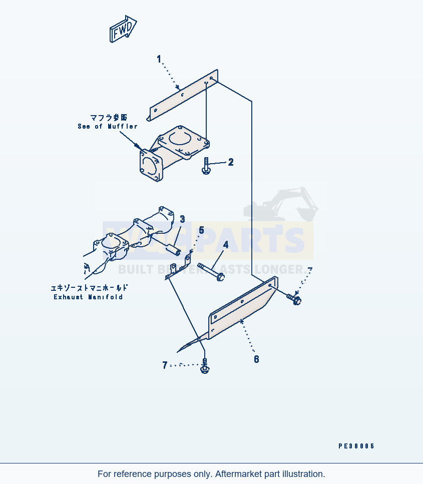 Komatsu WA250-3 Safety Guard parts diagram