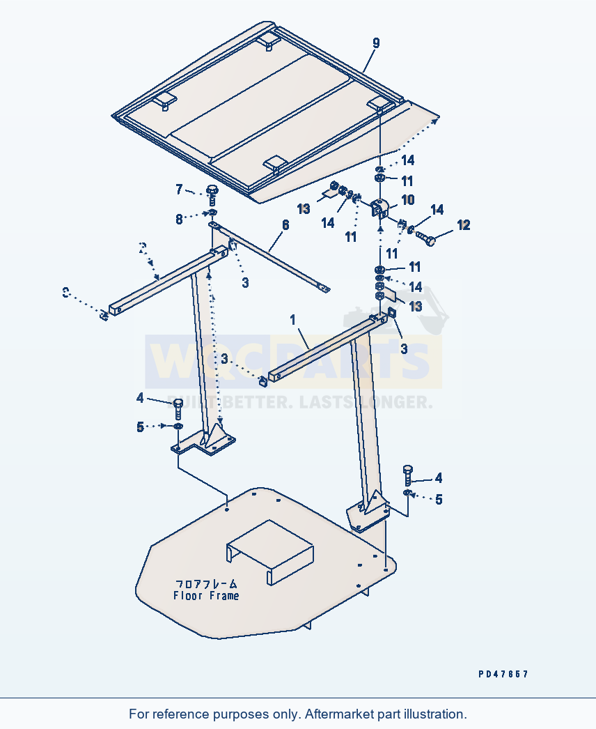 Komatsu WA250-3 Canopy(#50001-) parts diagram