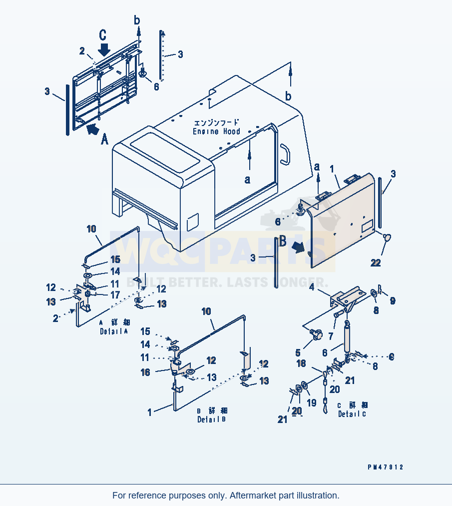 Komatsu WA250-3 Engine Side Cover(#50001-) parts diagram