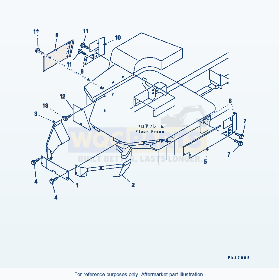 Komatsu WA250-3 Floor Cover(#50001-) parts diagram