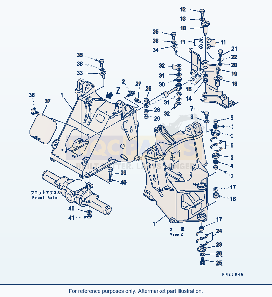 Komatsu WA250-3 Front Frame(#50001-) parts diagram