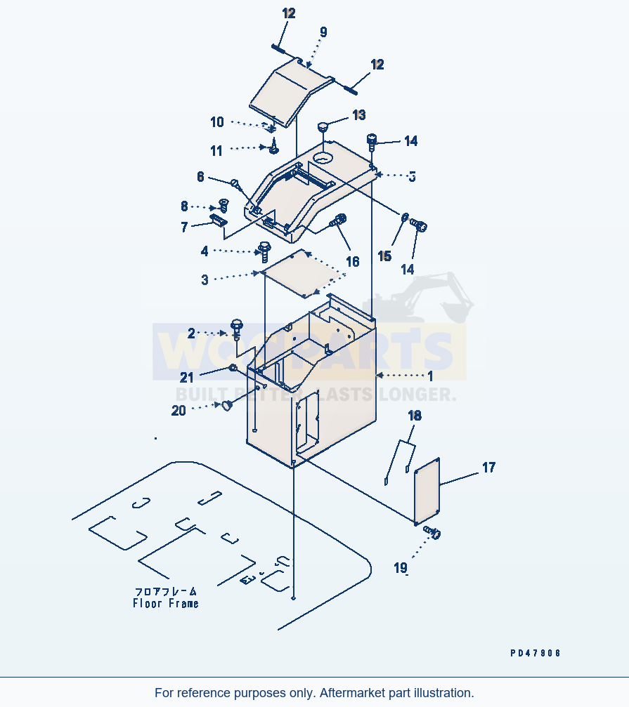 Komatsu WA250-3 L.H. Console Box(#50001-) parts diagram