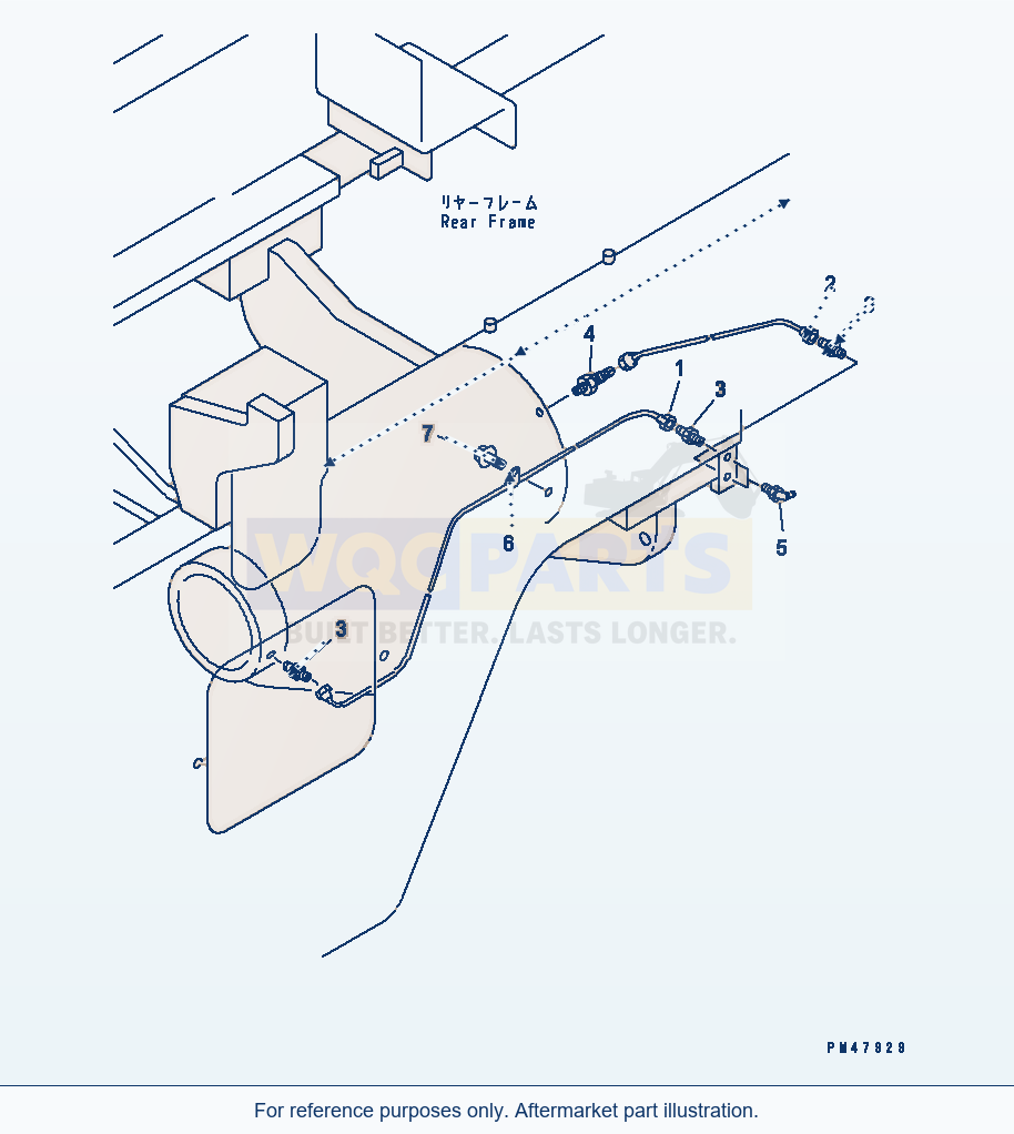 Komatsu WA250-3 Lubricator (Rear Axle Support)(#50001-) parts diagram