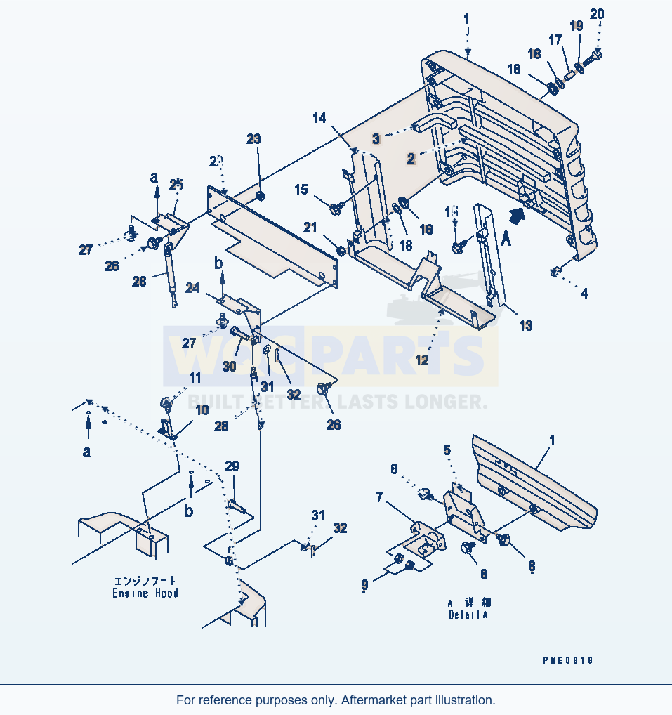 Komatsu WA250-3 Radiator Guard(#50001-) parts diagram