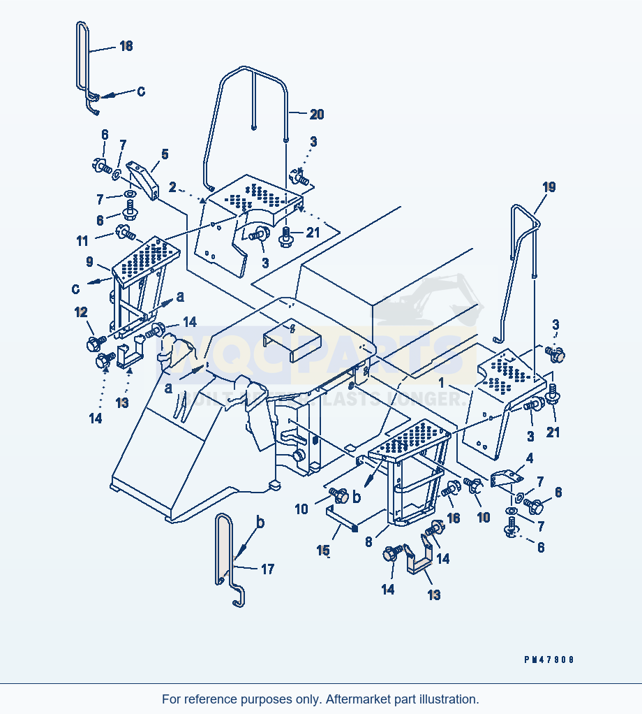 Komatsu WA250-3 Rear Fender And Ladder(#50001-) parts diagram