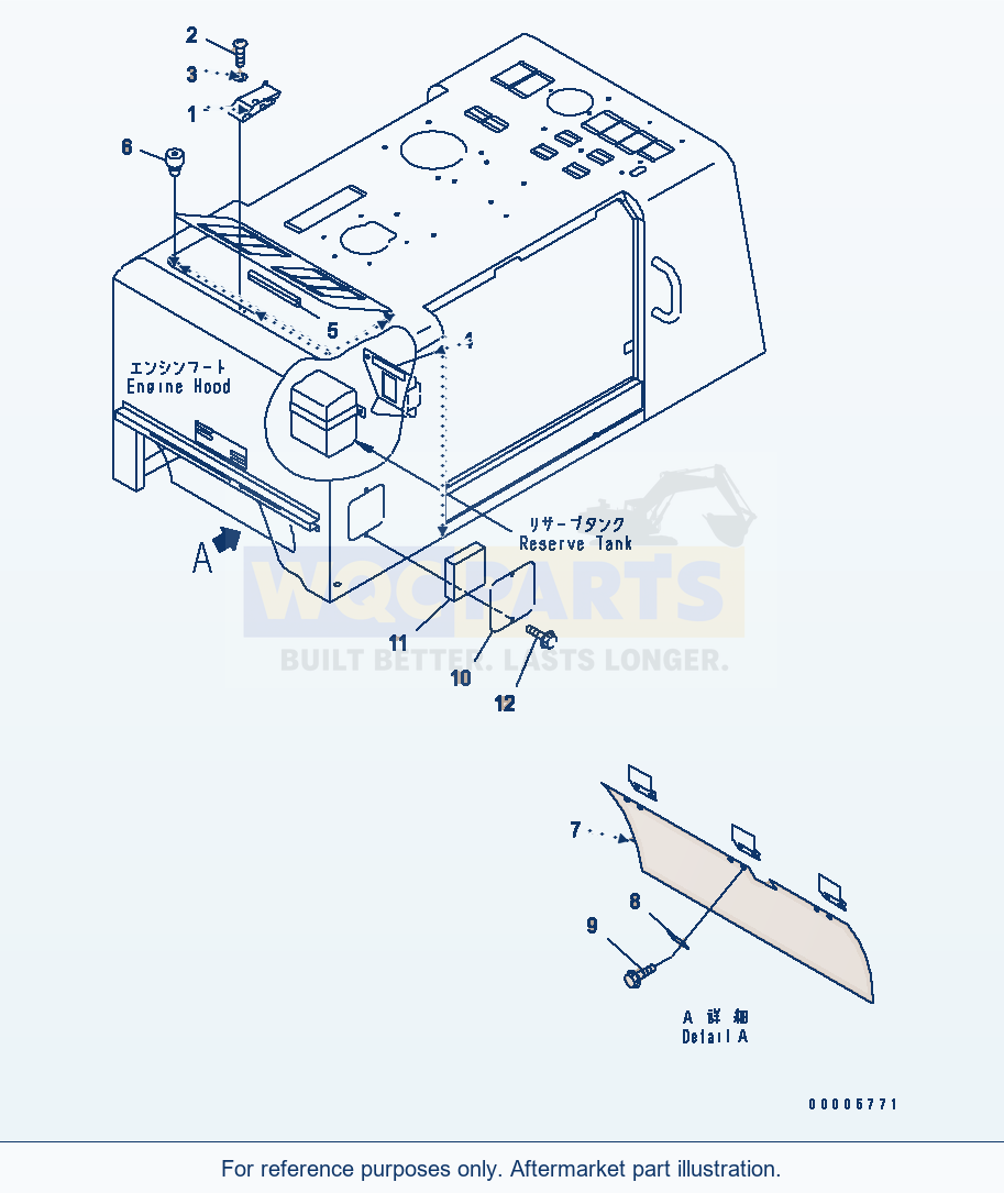 Komatsu WA250-3 Bulkhead (Super Silent Spec.) parts diagram