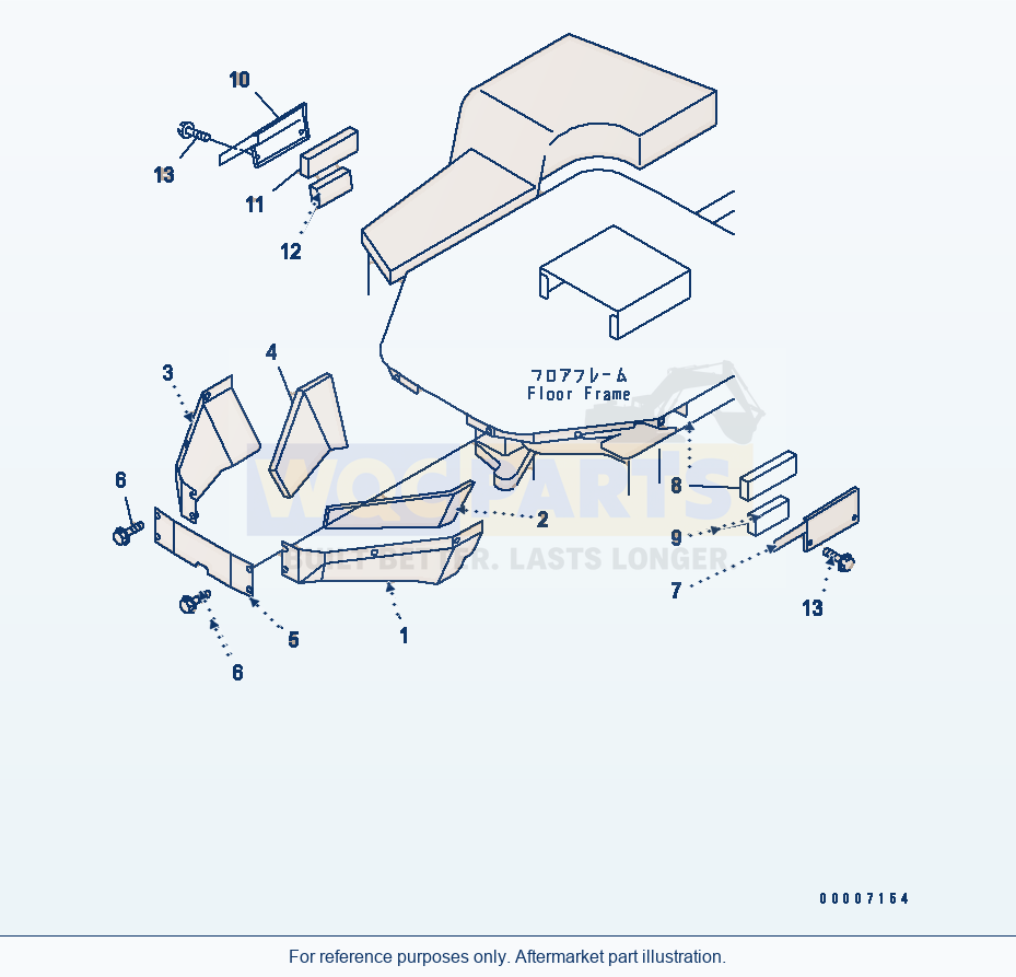 Komatsu WA250-3 Floor Cover (Super Silent Spec.) parts diagram
