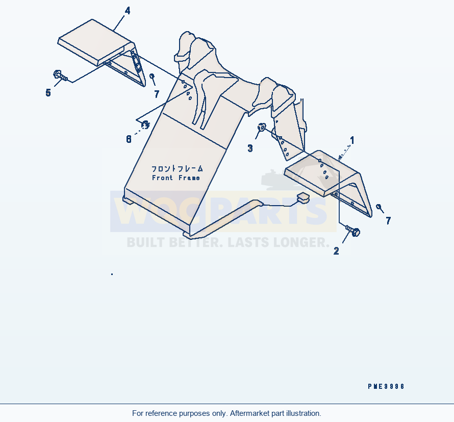Komatsu WA250-3 Front Fender Serial 65001-UP parts diagram