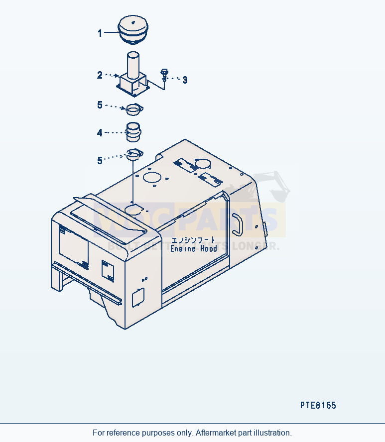 Komatsu WA250-3 Hood (Air Intake Extension) (With Pre Cleaner) parts diagram