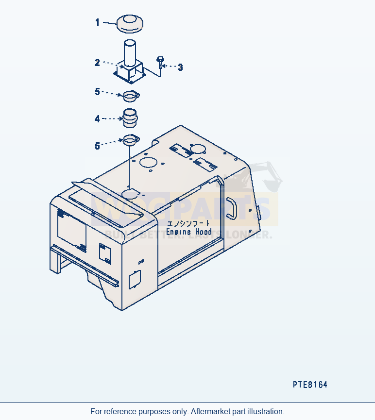 Komatsu WA250-3 Hood (Air Intake Extension) parts diagram