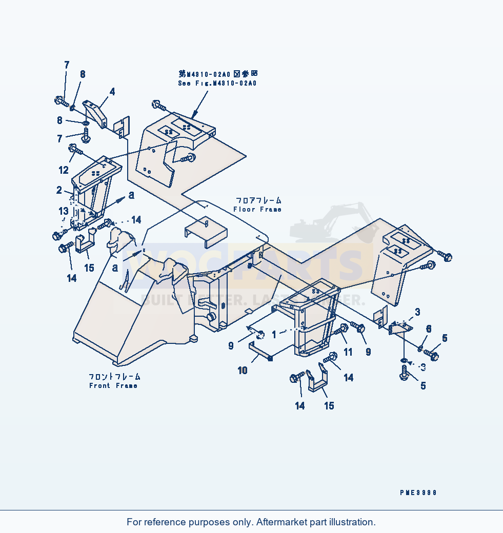 Komatsu WA250-3 Ladder Serial 65001-UP parts diagram