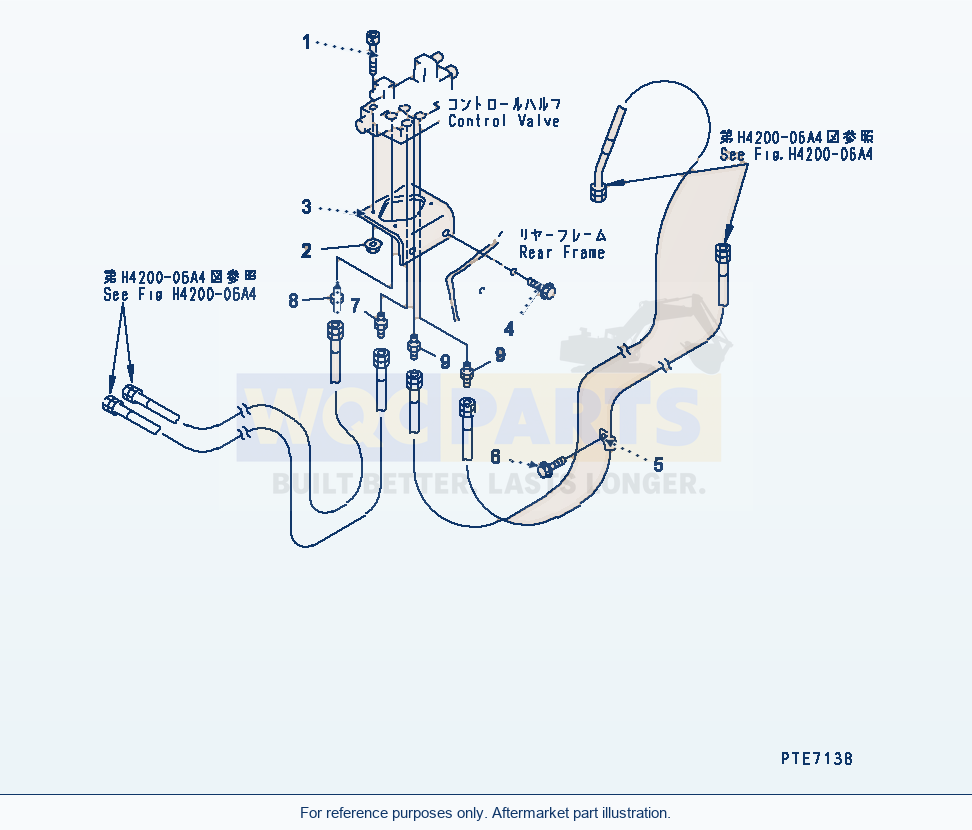 Komatsu WA250-3 Hydraulic Main Valve (Multi Coupler Line) parts diagram