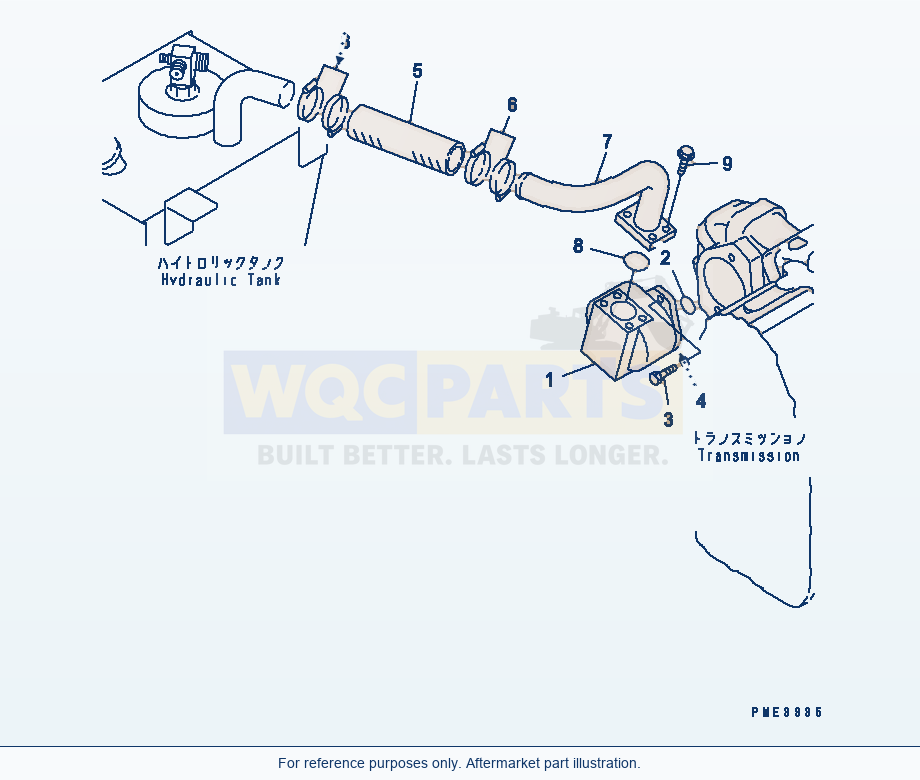 Komatsu WA250-3 Hydraulic Piping Serial 53001-UP parts diagram