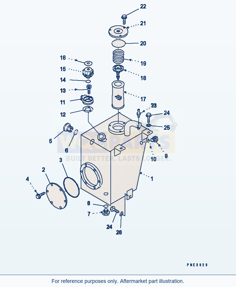 Komatsu WA250-3 Hydraulic Tank Serial 53001-UP parts diagram