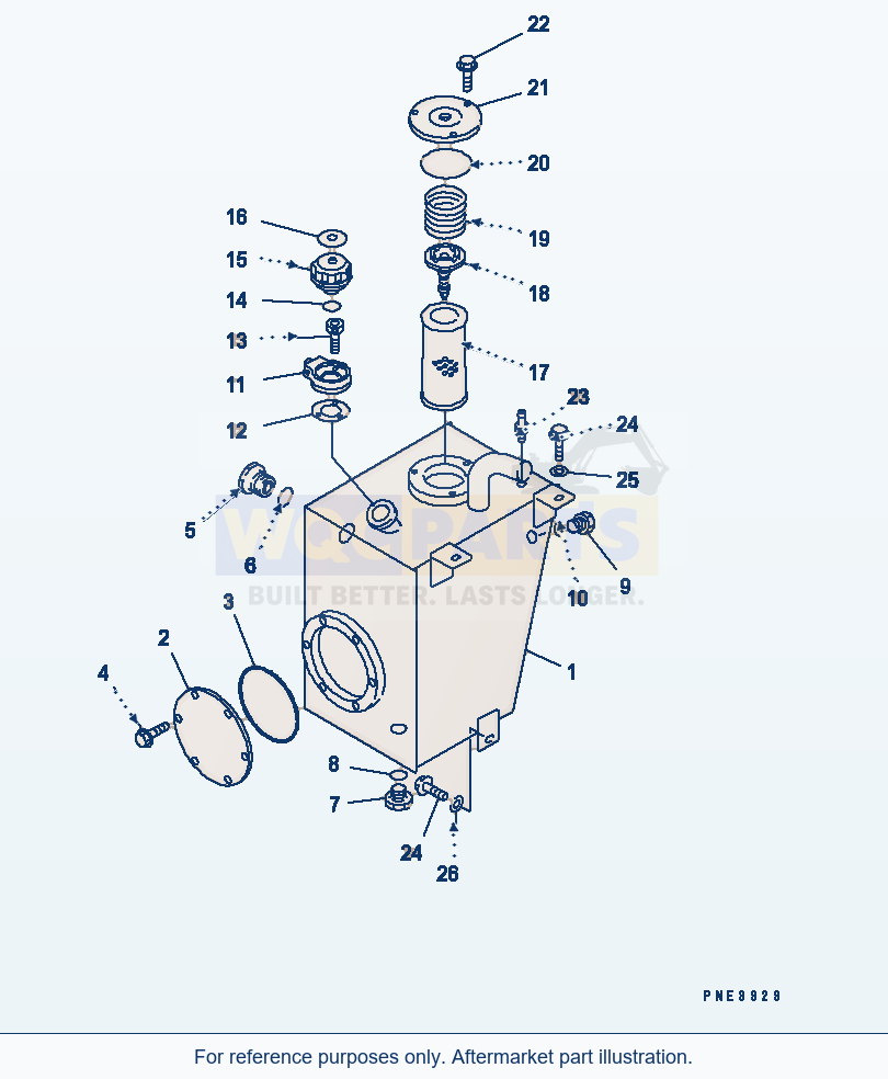 Komatsu WA250-3 Hydraulic Tank Serial 65001-UP parts diagram