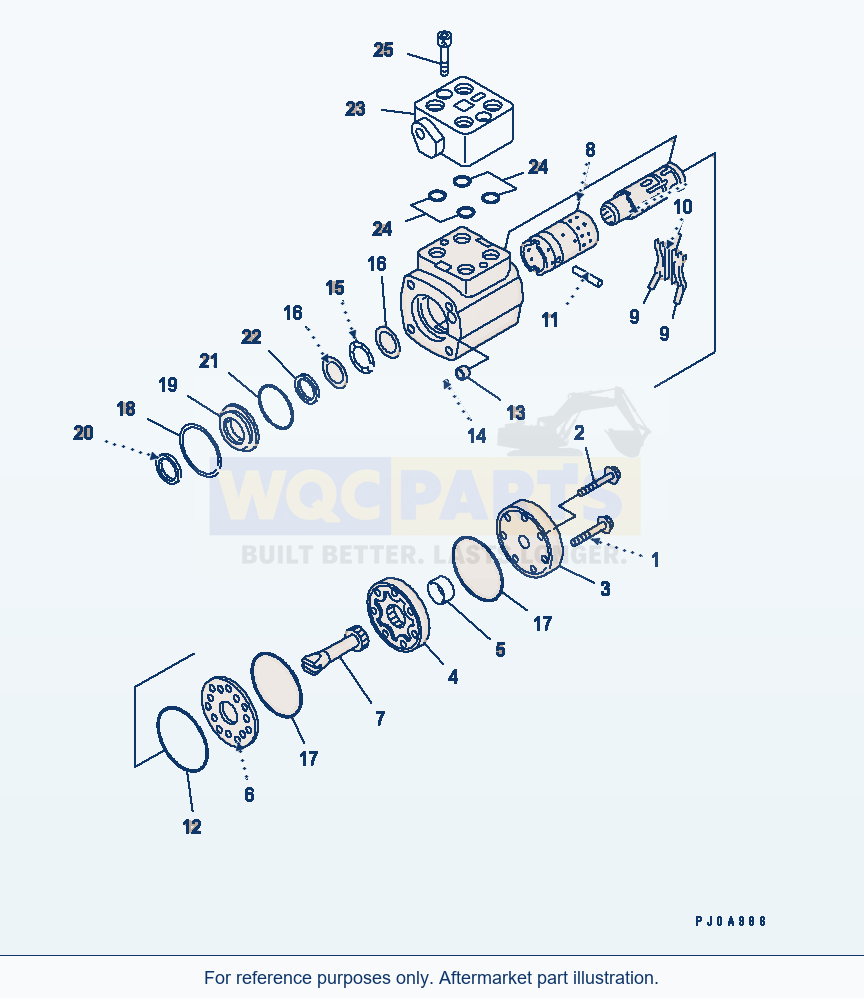Komatsu WA250-3 Steering Demand Valve (Orbitrol Valve)(#54001-) parts diagram
